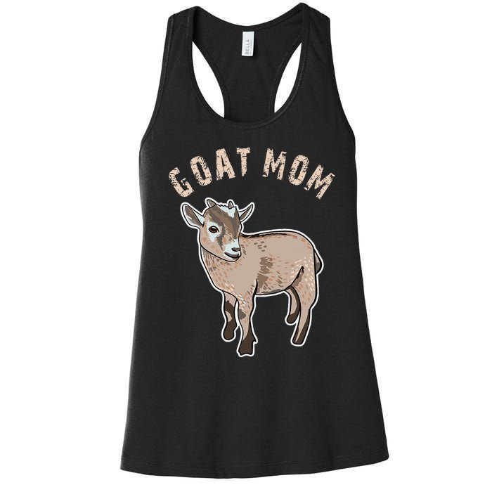 Goat  Just A  Who Loves Goats Farmer Goat Mom Women's Racerback Tank