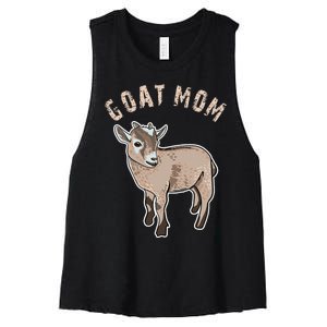 Goat  Just A  Who Loves Goats Farmer Goat Mom Women's Racerback Cropped Tank