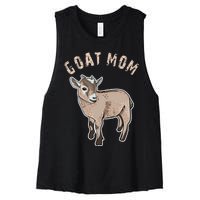 Goat  Just A  Who Loves Goats Farmer Goat Mom Women's Racerback Cropped Tank