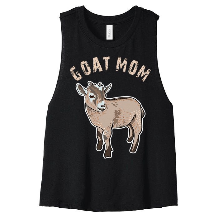 Goat  Just A  Who Loves Goats Farmer Goat Mom Women's Racerback Cropped Tank