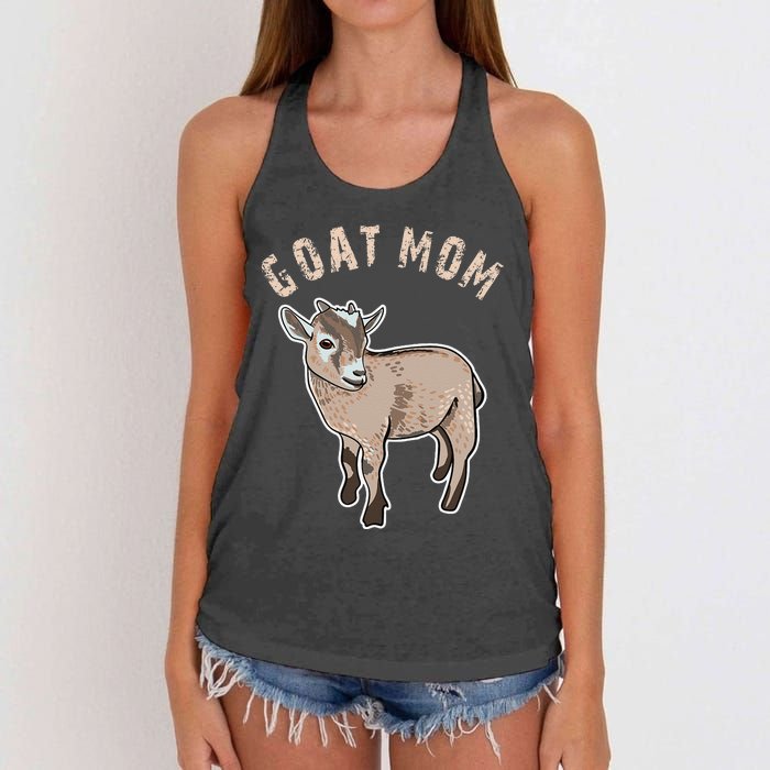 Goat  Just A  Who Loves Goats Farmer Goat Mom Women's Knotted Racerback Tank