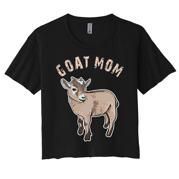 Goat  Just A  Who Loves Goats Farmer Goat Mom Women's Crop Top Tee