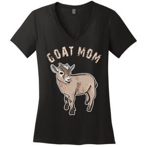 Goat  Just A  Who Loves Goats Farmer Goat Mom Women's V-Neck T-Shirt