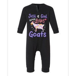 Goat Just A Girl Who Loves Goats Gift For Goat Lovers Infant Fleece One Piece