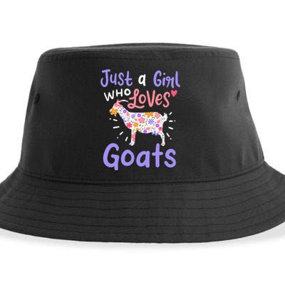 Goat Just A Girl Who Loves Goats Gift For Goat Lovers Sustainable Bucket Hat