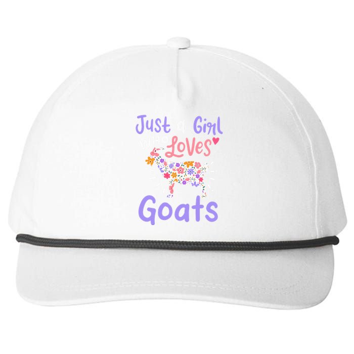 Goat Just A Girl Who Loves Goats Gift For Goat Lovers Snapback Five-Panel Rope Hat