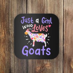 Goat Just A Girl Who Loves Goats Gift For Goat Lovers Coaster