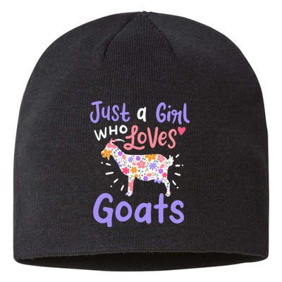 Goat Just A Girl Who Loves Goats Gift For Goat Lovers Sustainable Beanie