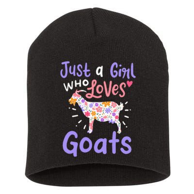 Goat Just A Girl Who Loves Goats Gift For Goat Lovers Short Acrylic Beanie