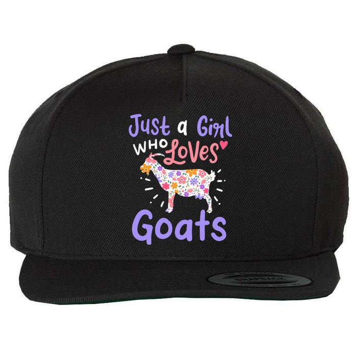 Goat Just A Girl Who Loves Goats Gift For Goat Lovers Wool Snapback Cap