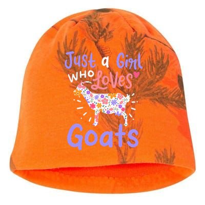 Goat Just A Girl Who Loves Goats Gift For Goat Lovers Kati - Camo Knit Beanie