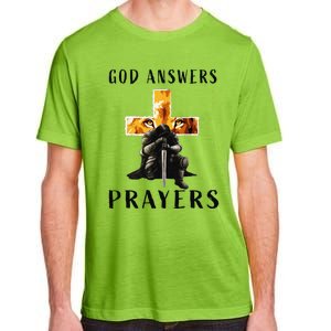 God Jesus Answers Prayers Warrior Christian Lion Graphic Adult ChromaSoft Performance T-Shirt