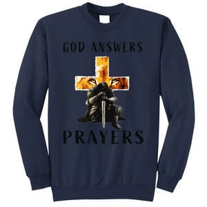 God Jesus Answers Prayers Warrior Christian Lion Graphic Sweatshirt