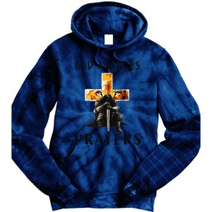 God Jesus Answers Prayers Warrior Christian Lion Graphic Tie Dye Hoodie