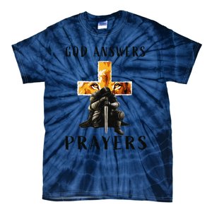 God Jesus Answers Prayers Warrior Christian Lion Graphic Tie-Dye T-Shirt