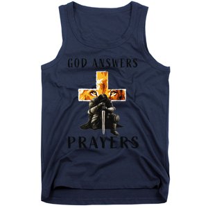 God Jesus Answers Prayers Warrior Christian Lion Graphic Tank Top