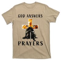 God Jesus Answers Prayers Warrior Christian Lion Graphic T-Shirt