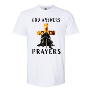 God Jesus Answers Prayers Warrior Christian Lion Graphic Softstyle CVC T-Shirt