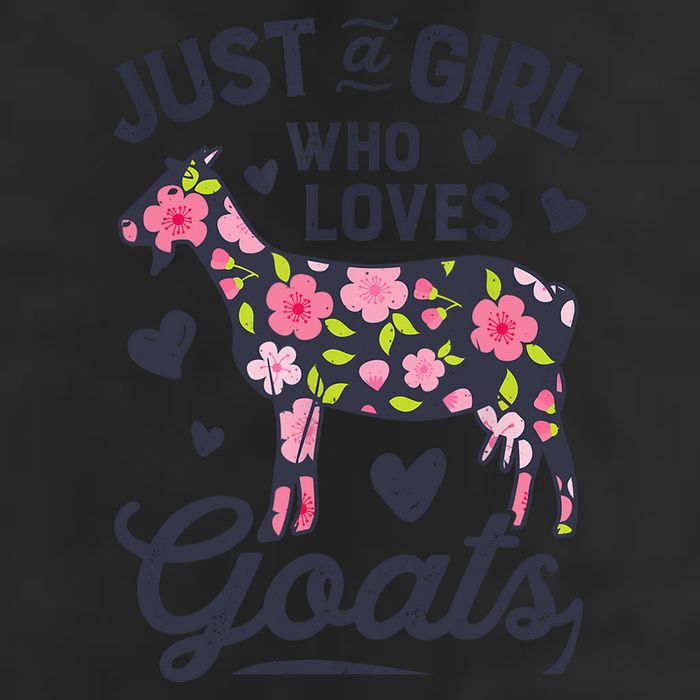 Goat Just A Girl Who Loves Goats Flowers Farm Wo Farmers 7 Panel Mesh Trucker Snapback Hat
