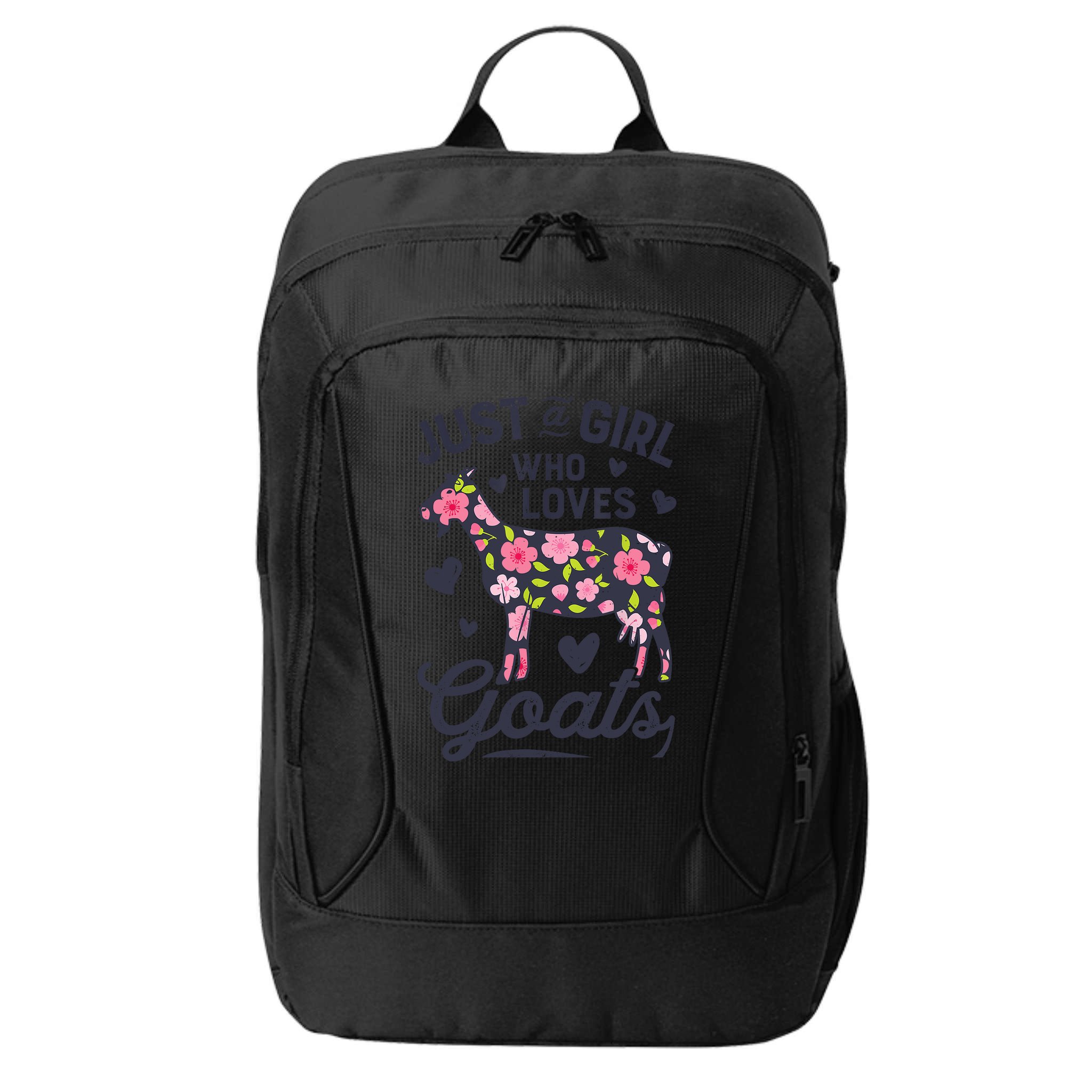 Goat Just A Girl Who Loves Goats Flowers Farm Wo Farmers City Backpack