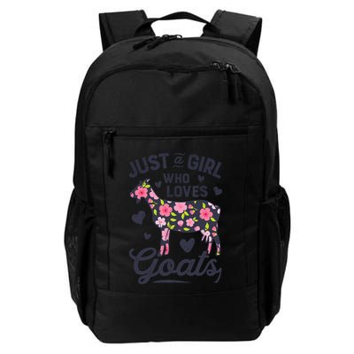 Goat Just A Girl Who Loves Goats Flowers Farm Wo Farmers Backpack