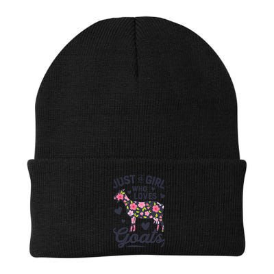 Goat Just A Girl Who Loves Goats Flowers Farm Wo Farmers Beanie