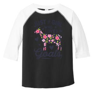 Goat Just A Girl Who Loves Goats Flowers Farm Wo Farmers Toddler Fine Jersey T-Shirt