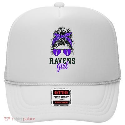 Girl Just A Girl Who Loves Raven High Crown Mesh Back Trucker Hat