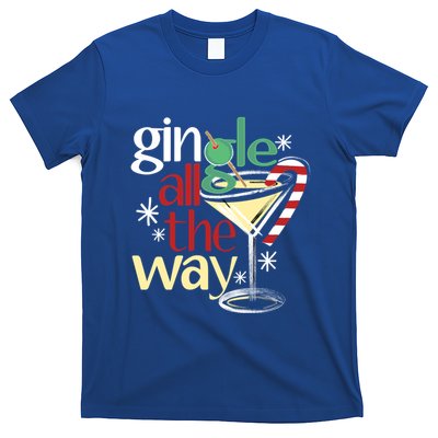 Gingle Jingle All The Way Gin Christmas Martini Funny Gift T-Shirt