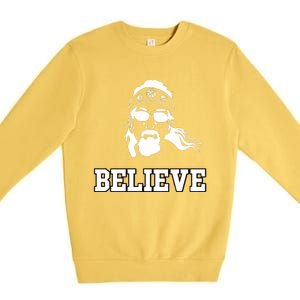 Gamecock Jesus Believe Premium Crewneck Sweatshirt