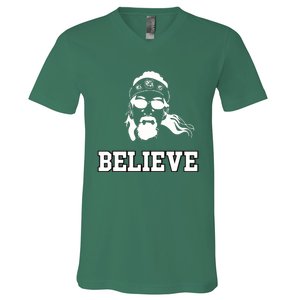 Gamecock Jesus Believe V-Neck T-Shirt