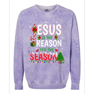 God Jesus Christ Is Reason For The Christmas Season Gift Colorblast Crewneck Sweatshirt