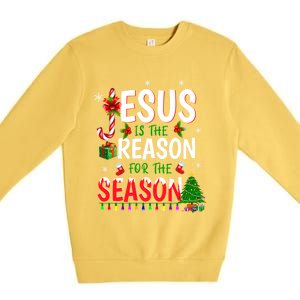 God Jesus Christ Is Reason For The Christmas Season Gift Premium Crewneck Sweatshirt