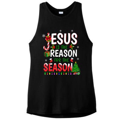 God Jesus Christ Is Reason For The Christmas Season Gift Ladies PosiCharge Tri-Blend Wicking Tank