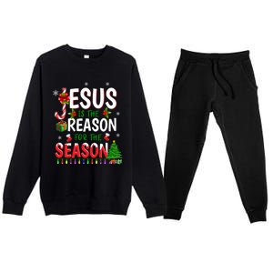 God Jesus Christ Is Reason For The Christmas Season Gift Premium Crewneck Sweatsuit Set