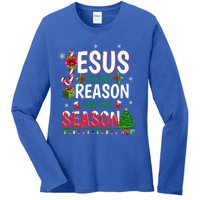 God Jesus Christ Is Reason For The Christmas Season Gift Ladies Long Sleeve Shirt