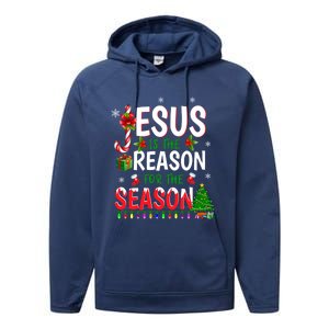 God Jesus Christ Is Reason For The Christmas Season Gift Performance Fleece Hoodie