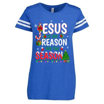 God Jesus Christ Is Reason For The Christmas Season Gift Enza Ladies Jersey Football T-Shirt