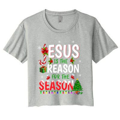 God Jesus Christ Is Reason For The Christmas Season Gift Women's Crop Top Tee