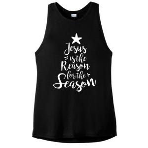 God Jesus Christ Is Reason For The Christmas Season Gift Ladies PosiCharge Tri-Blend Wicking Tank