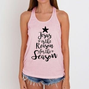 God Jesus Christ Is Reason For The Christmas Season Gift Women's Knotted Racerback Tank