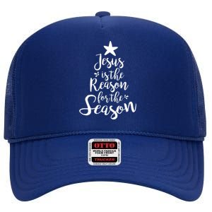 God Jesus Christ Is Reason For The Christmas Season Gift High Crown Mesh Back Trucker Hat