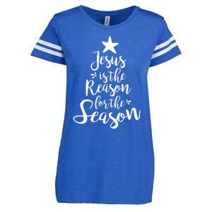 God Jesus Christ Is Reason For The Christmas Season Gift Enza Ladies Jersey Football T-Shirt