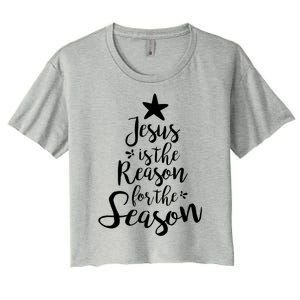 God Jesus Christ Is Reason For The Christmas Season Gift Women's Crop Top Tee