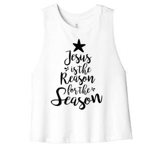 God Jesus Christ Is Reason For The Christmas Season Gift Women's Racerback Cropped Tank