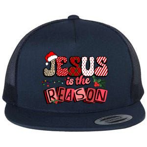 God Jesus Christ Is Reason For The Christmas Season Funny Gift Funny Gift Flat Bill Trucker Hat