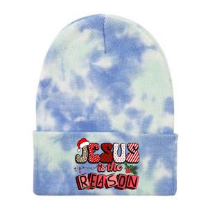 God Jesus Christ Is Reason For The Christmas Season Funny Gift Funny Gift Tie Dye 12in Knit Beanie