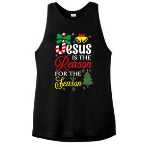 God Jesus Christ Is Reason For The Christmas Season Funny Gift Ladies PosiCharge Tri-Blend Wicking Tank