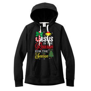 God Jesus Christ Is Reason For The Christmas Season Funny Gift Women's Fleece Hoodie