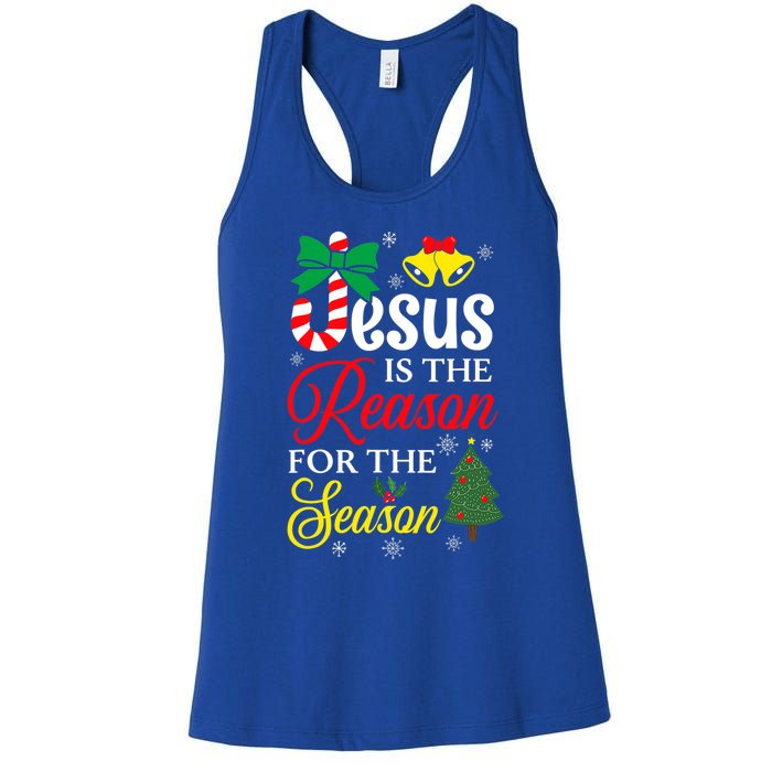 God Jesus Christ Is Reason For The Christmas Season Funny Gift Women's Racerback Tank